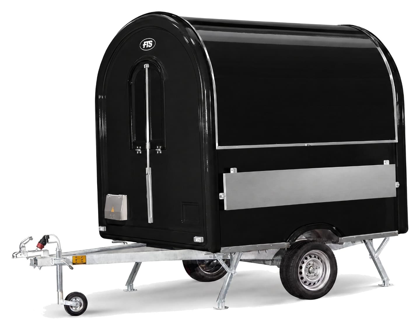 Zwarte foodtrailer AIR 220: 750 kg maximaal toegestane massa, te trekken met rijbewijs B